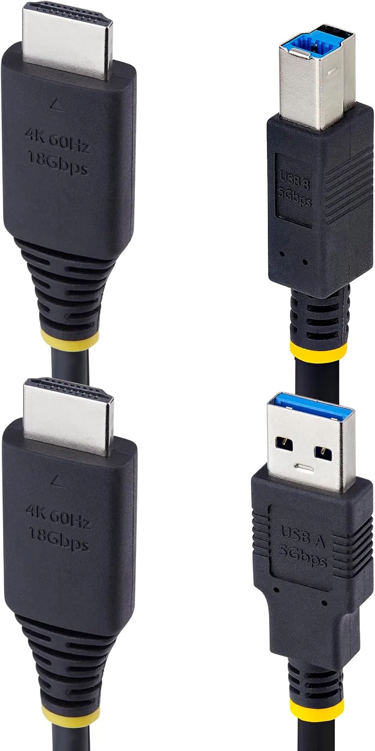 StarTech.com 6ft (1.8m) HDMI and USB 5Gbps KVM Cable, 4K 60Hz, HDMI 2.0 and USB Combo Cable for KVM Switch