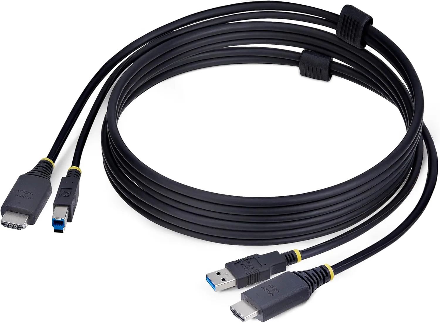 StarTech.com 6ft (1.8m) HDMI and USB 5Gbps KVM Cable, 4K 60Hz, HDMI 2.0 and USB Combo Cable for KVM Switch
