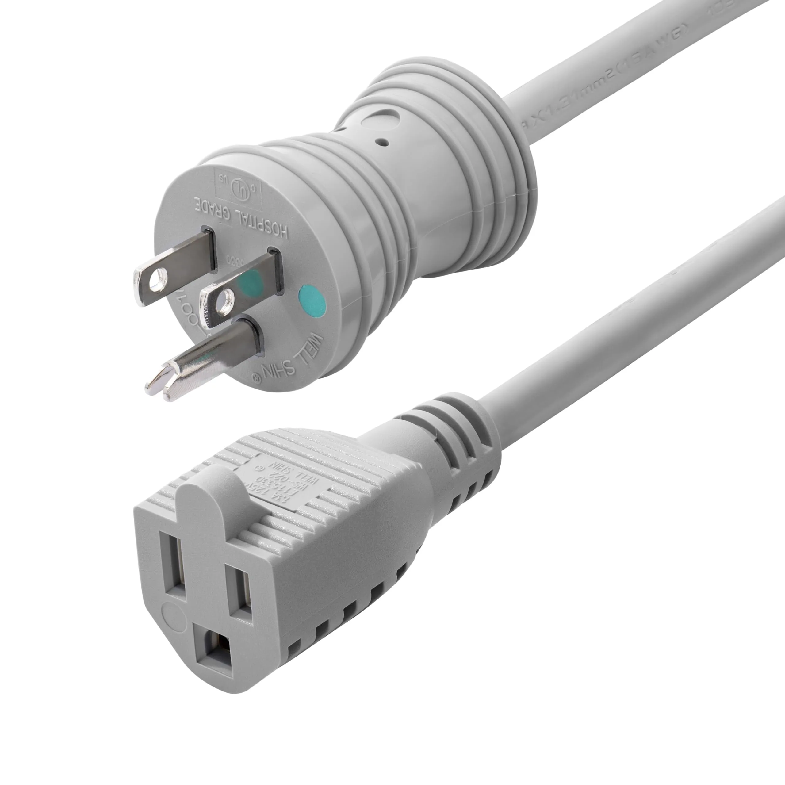 StarTech.com Green Dot Hospital-Grade Power Cords and Extension Cords (NEMA 5-15P to C13 / 5-15R)
