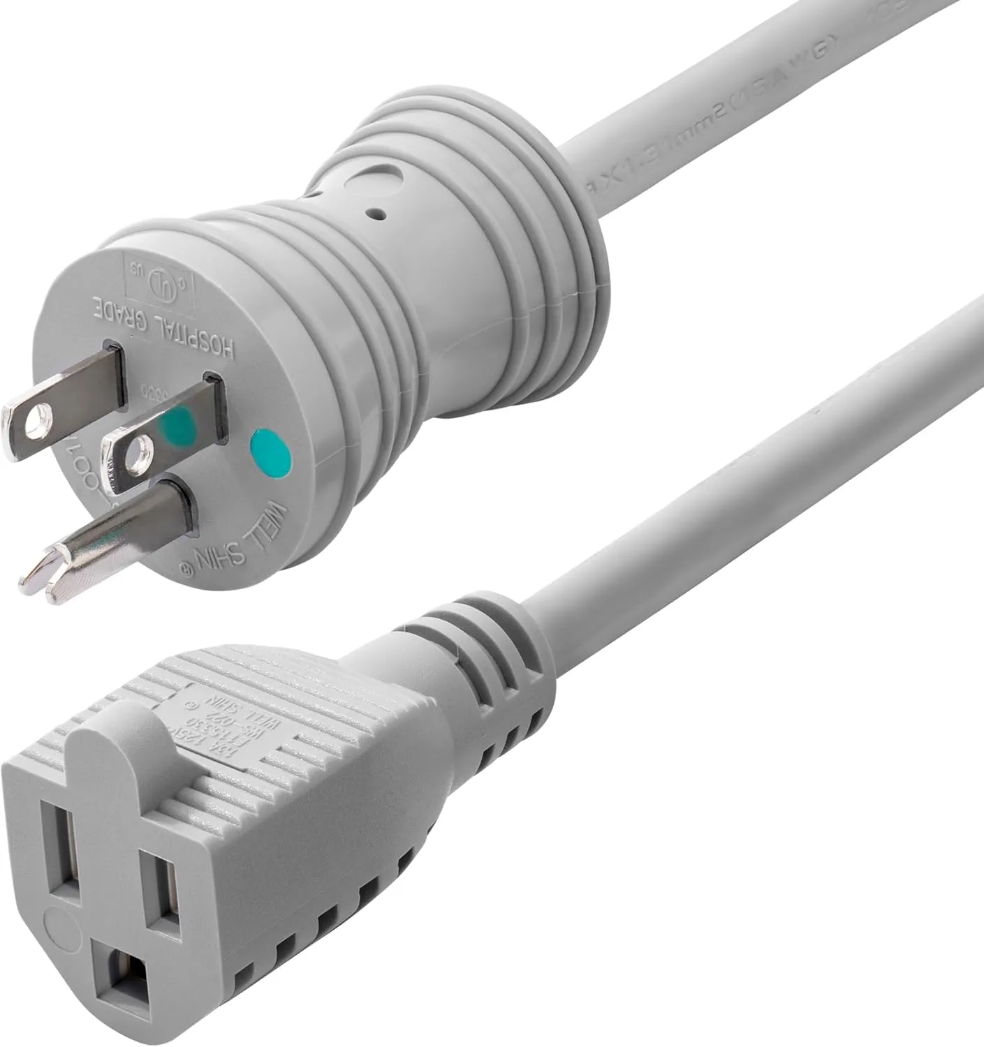 StarTech.com Green Dot Hospital-Grade Power Cords and Extension Cords (NEMA 5-15P to C13 / 5-15R)