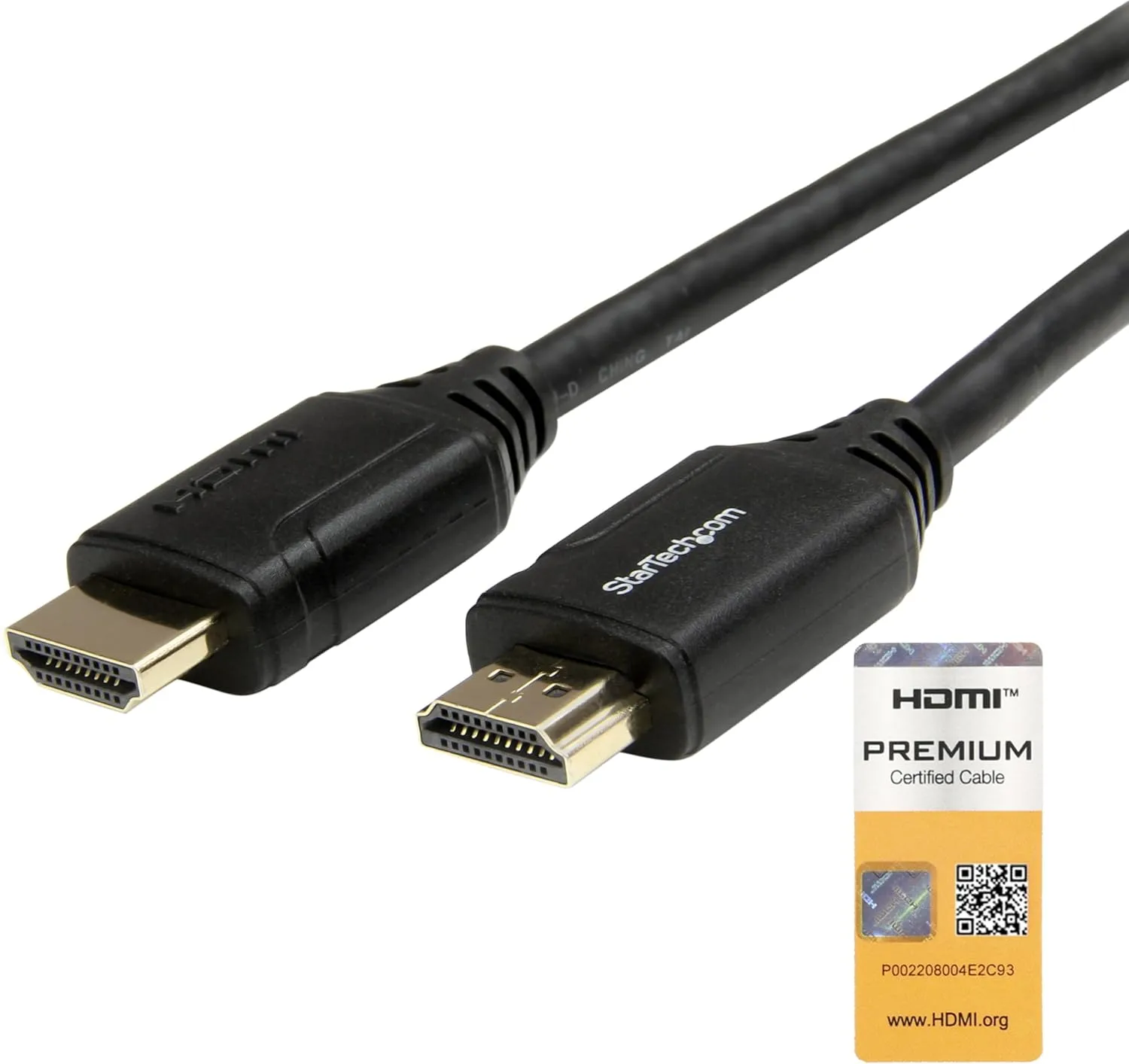 StarTech.com 6ft (2m) Premium Certified HDMI 2.0 Cable with Ethernet - High Speed Ultra HD 4K 60Hz HDMI Cable HDR10