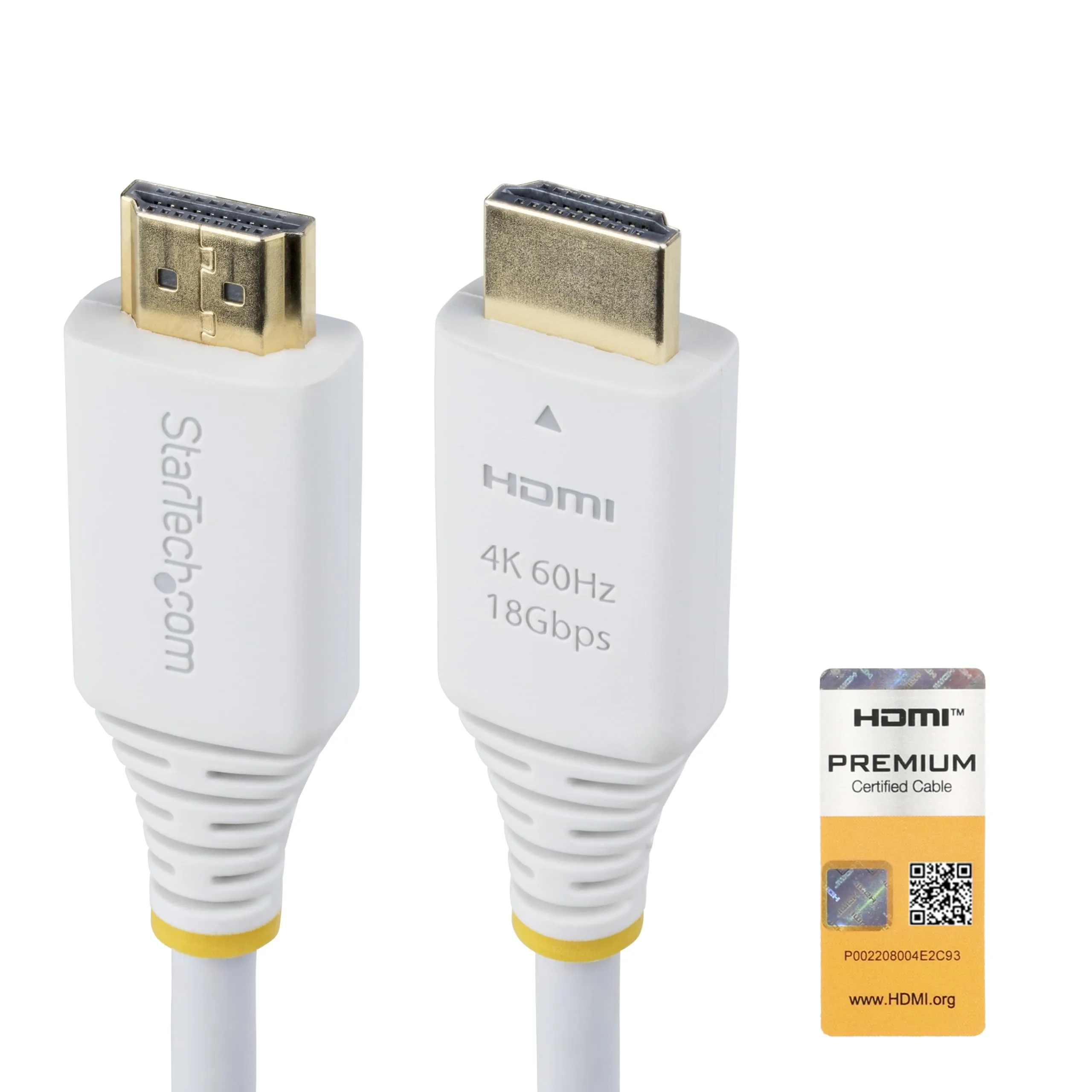StarTech.com Premium Certified High Speed HDMI 2.0 Cable, 18Gbps, 4K 60Hz