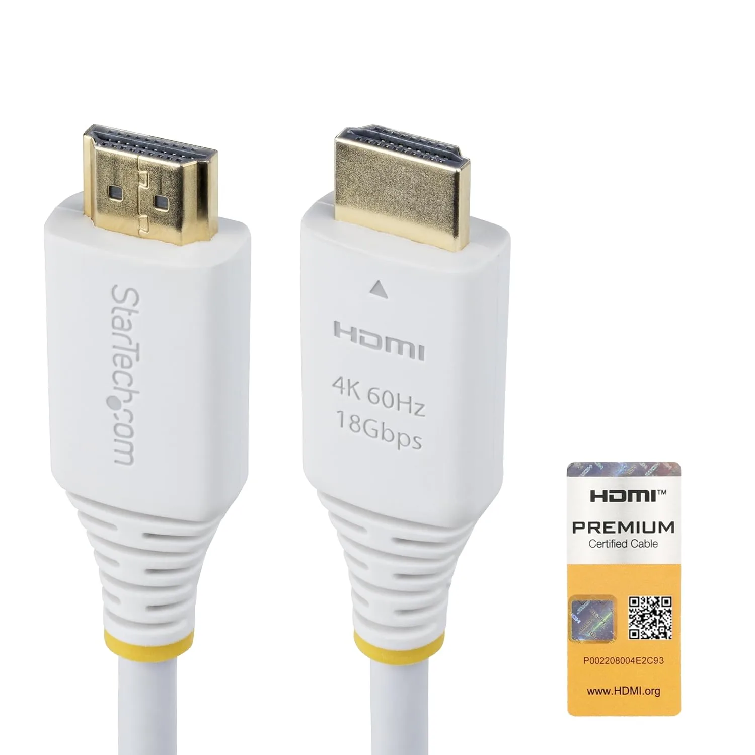 StarTech.com Premium Certified High Speed HDMI 2.0 Cable, 18Gbps, 4K 60Hz