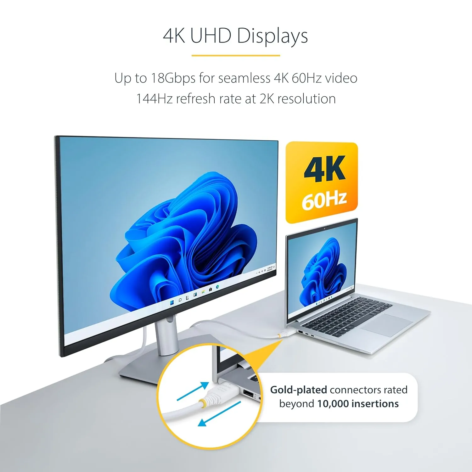 StarTech.com Premium Certified High Speed HDMI 2.0 Cable, 18Gbps, 4K 60Hz