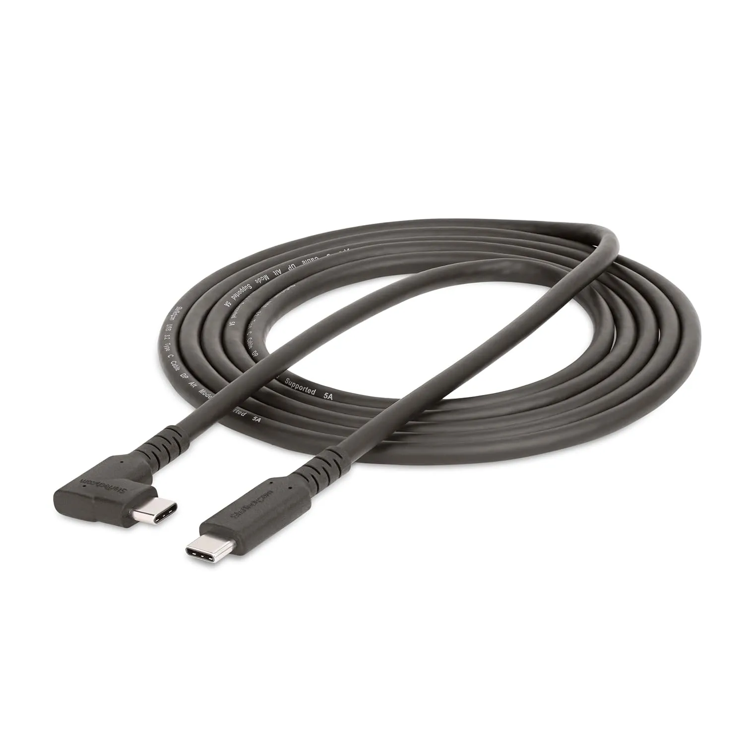 StarTech.com 6ft (2m) Rugged Right Angle USB-C Cable, USB 3.2 Gen 1 (5 Gbps), Full-Featured USB C to C Data Transfer Cable