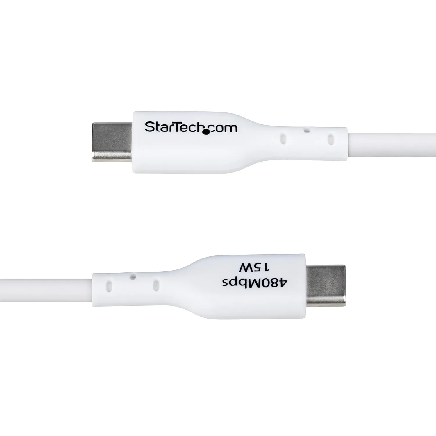 StarTech.com 6ft (1.8m) USB-A to USB-C Charging Cable, Charge & Sync, 3A, USB 2.0, TPE Jacket, White USB Charging Cord