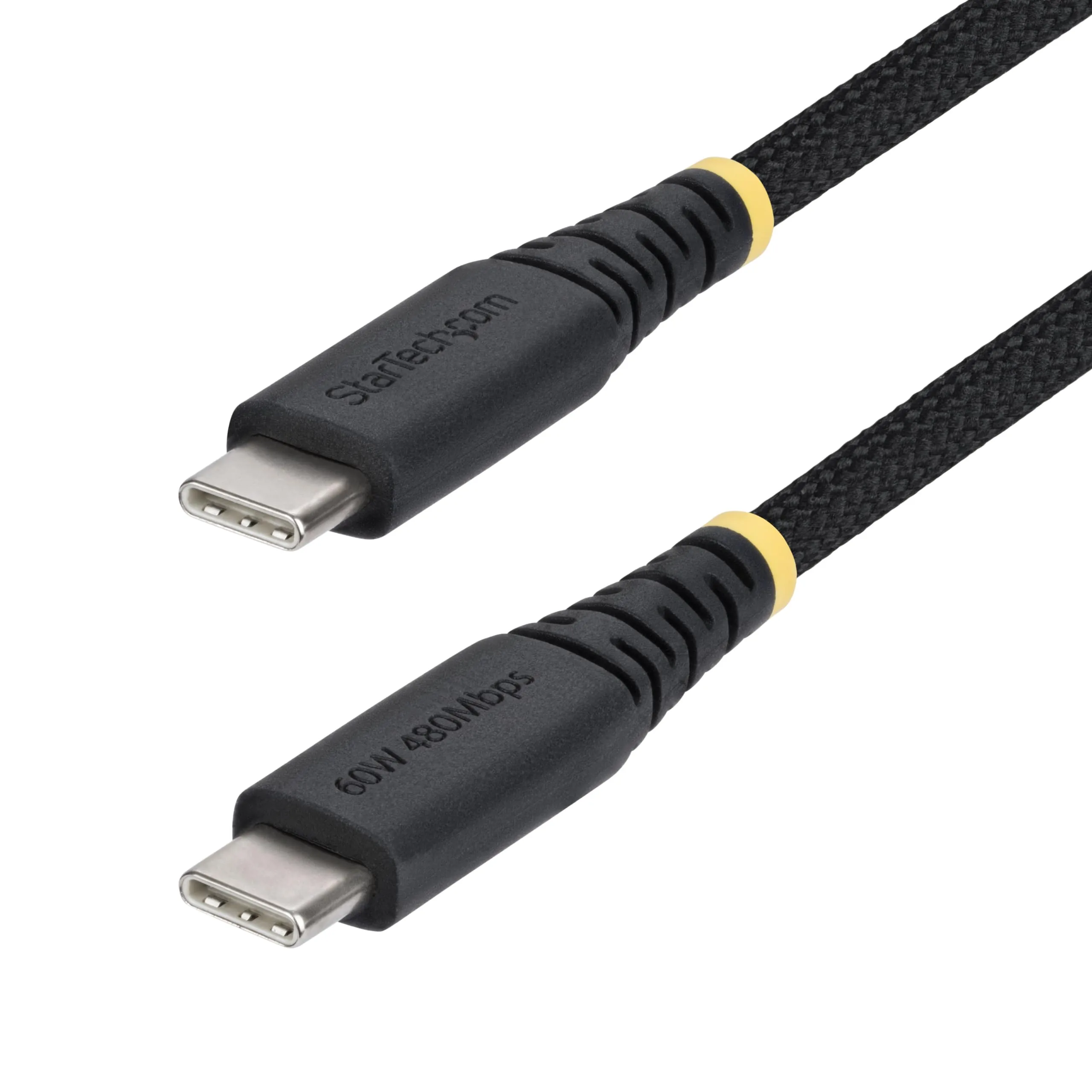 StarTech.com 6ft (1.8m) USB-C Charging Cable, 60W (3A) PD, Dual-Layer Braided Nylon/TPE Jacket, Rugged USB C Laptop Charger Cord
