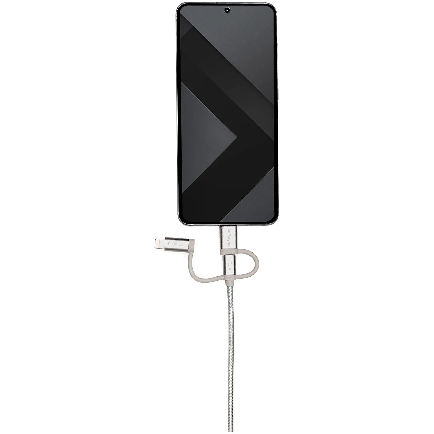 StarTech.com 6ft (1.8m) USB Multi-Charging Cable, USB to Lightning/USB-C/Micro-USB, Apple MFi Certified, Braided Charger Cord