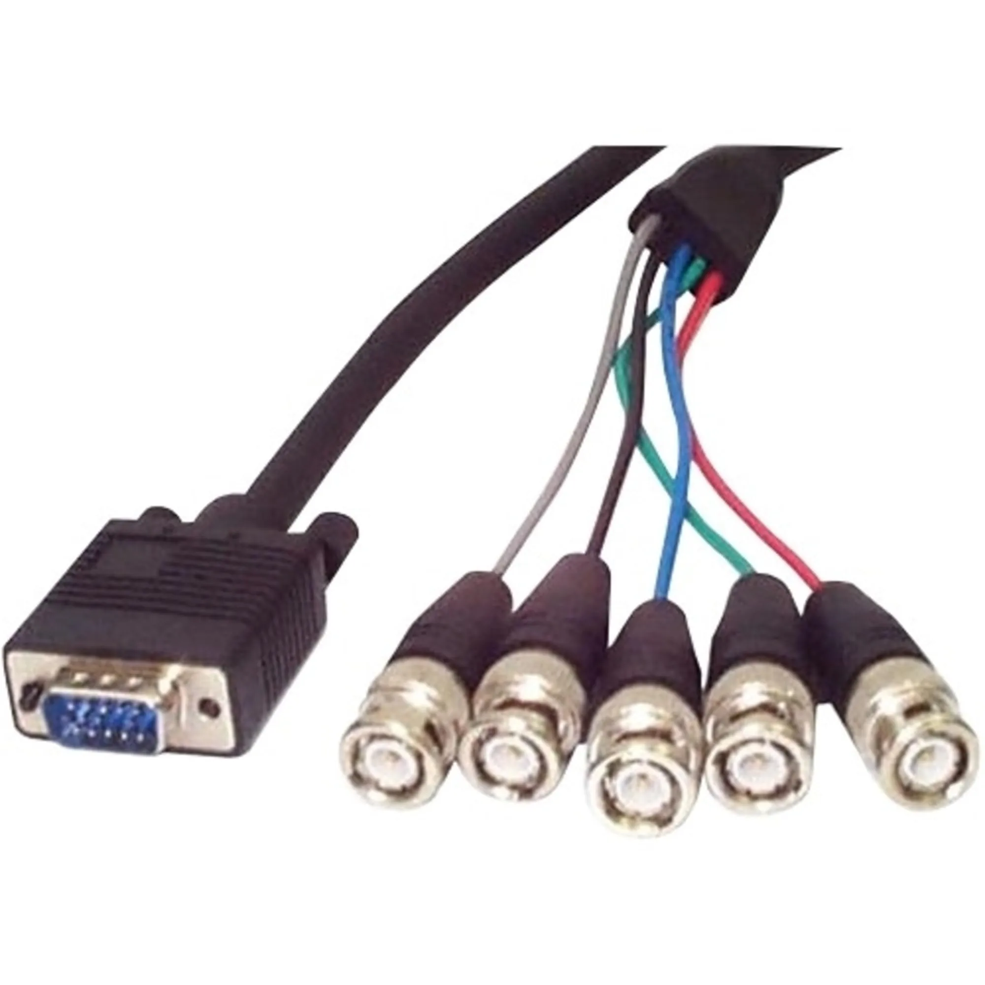 StarTech.com 6-Feet Coax HD15 VGA to 5 BNC Monitor Cable - M/M (VGABNC5) Male BNC