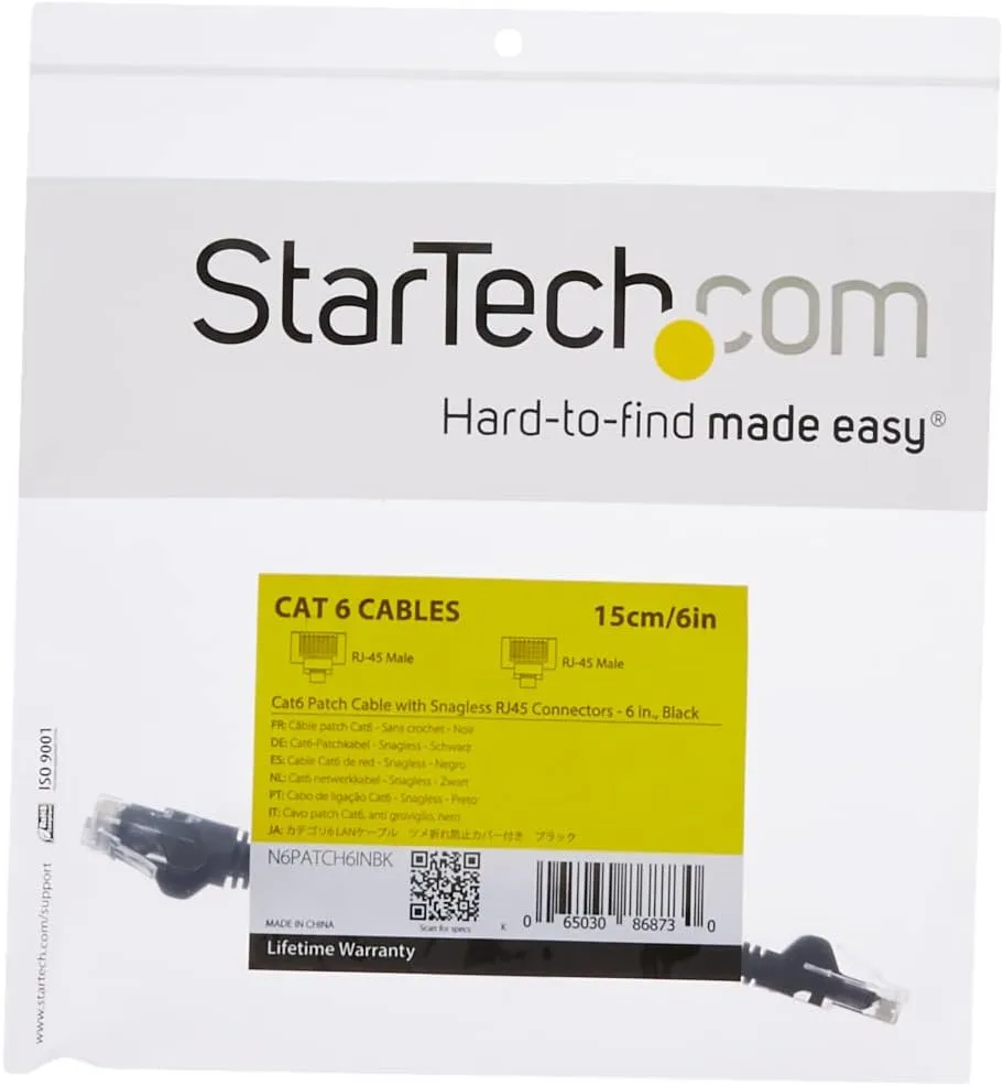 StarTech.com CAT6 Snagless RJ45 Ethernet Patch Cable