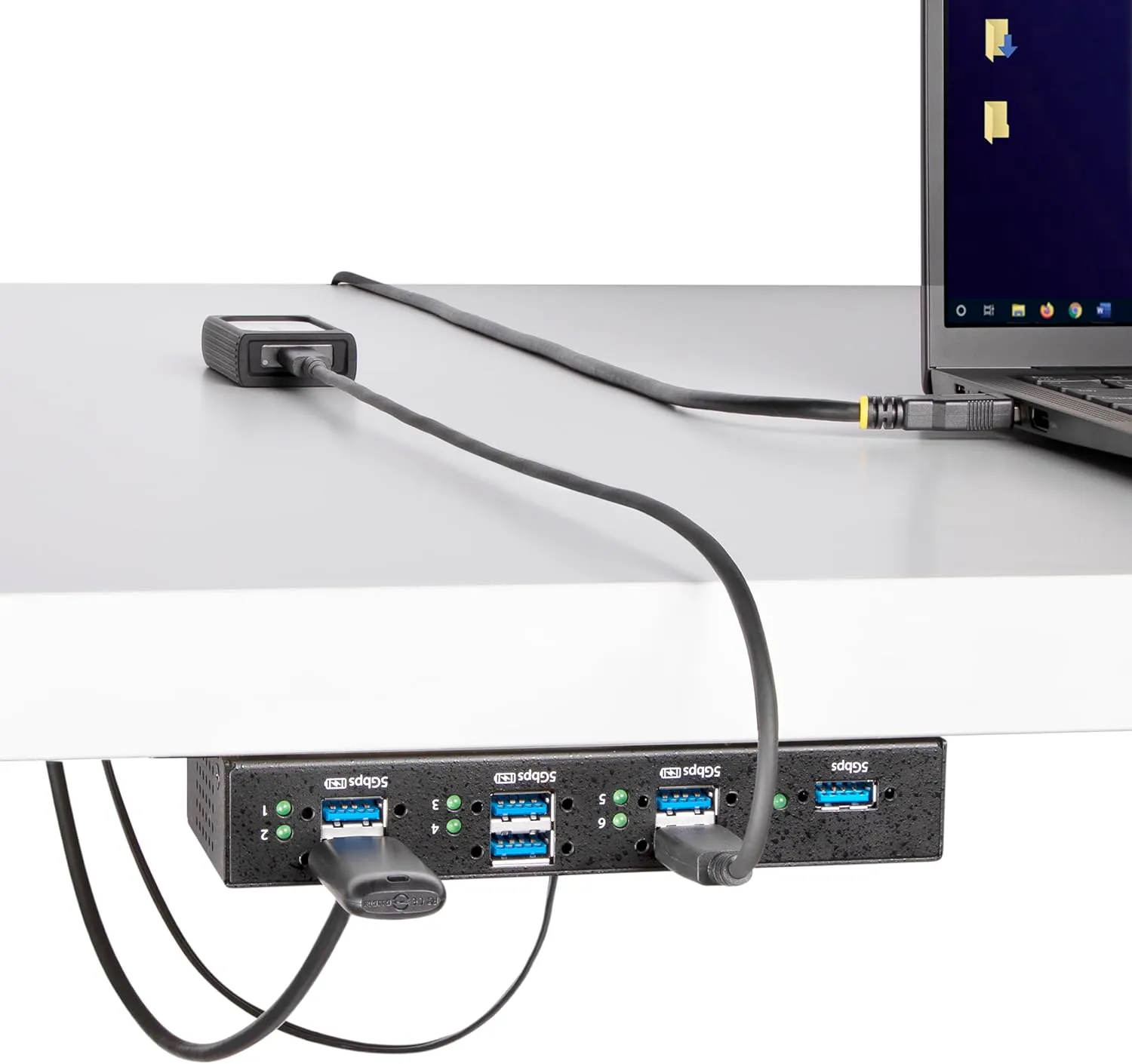 StarTech.com 7-Port Managed USB Hub with 7X USB-A, Heavy Duty with Metal Industrial Housing, ESD & Surge Protection
