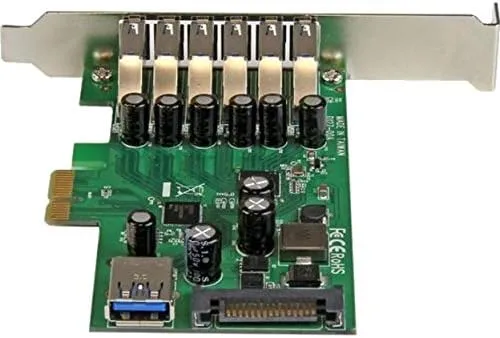 StarTech.com 7 Port PCI Express USB 3.0 Card - 5Gbps - Standard & Low-Profile - SATA Power - UASP Support