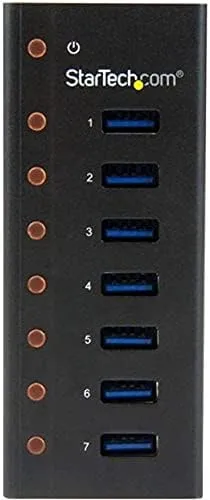 StarTech.com 7 Port USB 3.0 Hub (5 Gbps) - Metal Enclosure - Desktop or Wall Mountable