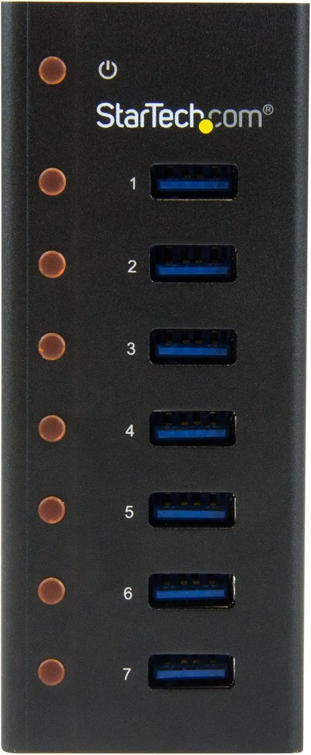StarTech.com 7 Port USB 3.0 Hub (5 Gbps) - Metal Enclosure - Desktop or Wall Mountable