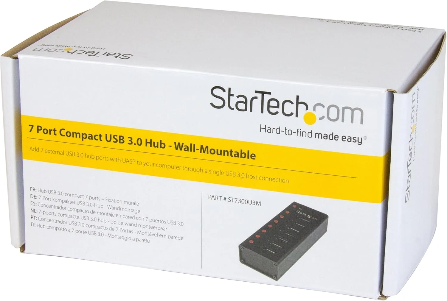 StarTech.com 7 Port USB 3.0 Hub (5 Gbps) - Metal Enclosure - Desktop or Wall Mountable