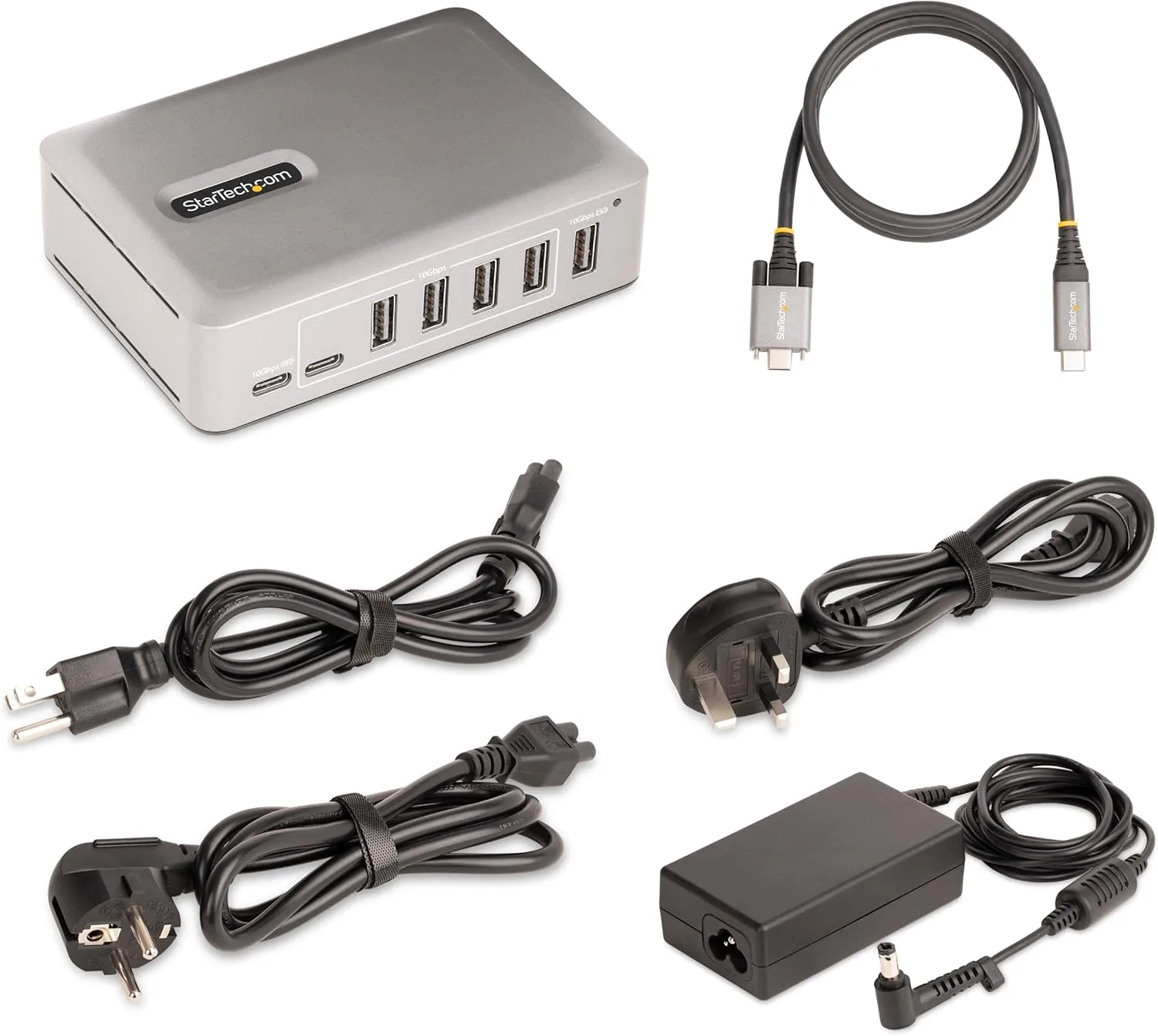 StarTech.com 7-Port USB-C Hub - 5X USB-A/2x USB-C - Self-Powered with65W Power Supply - USB 3.1 10Gbps