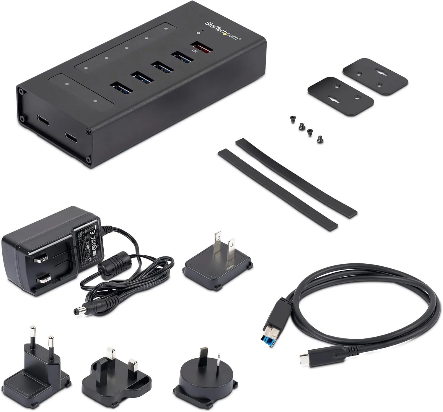 StarTech.com 7 Port USB C Hub - USB Type-C to 2x USB-C/5x USB-A - Metal Powered Hub