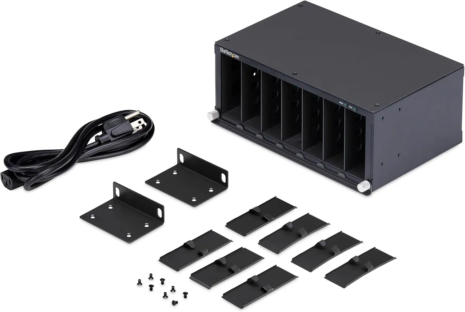 StarTech.com 7-Slot Unmanaged Media Converter Chassis, 10in Rackmount for MCM Media Converter Series, Active Cooling, TAA