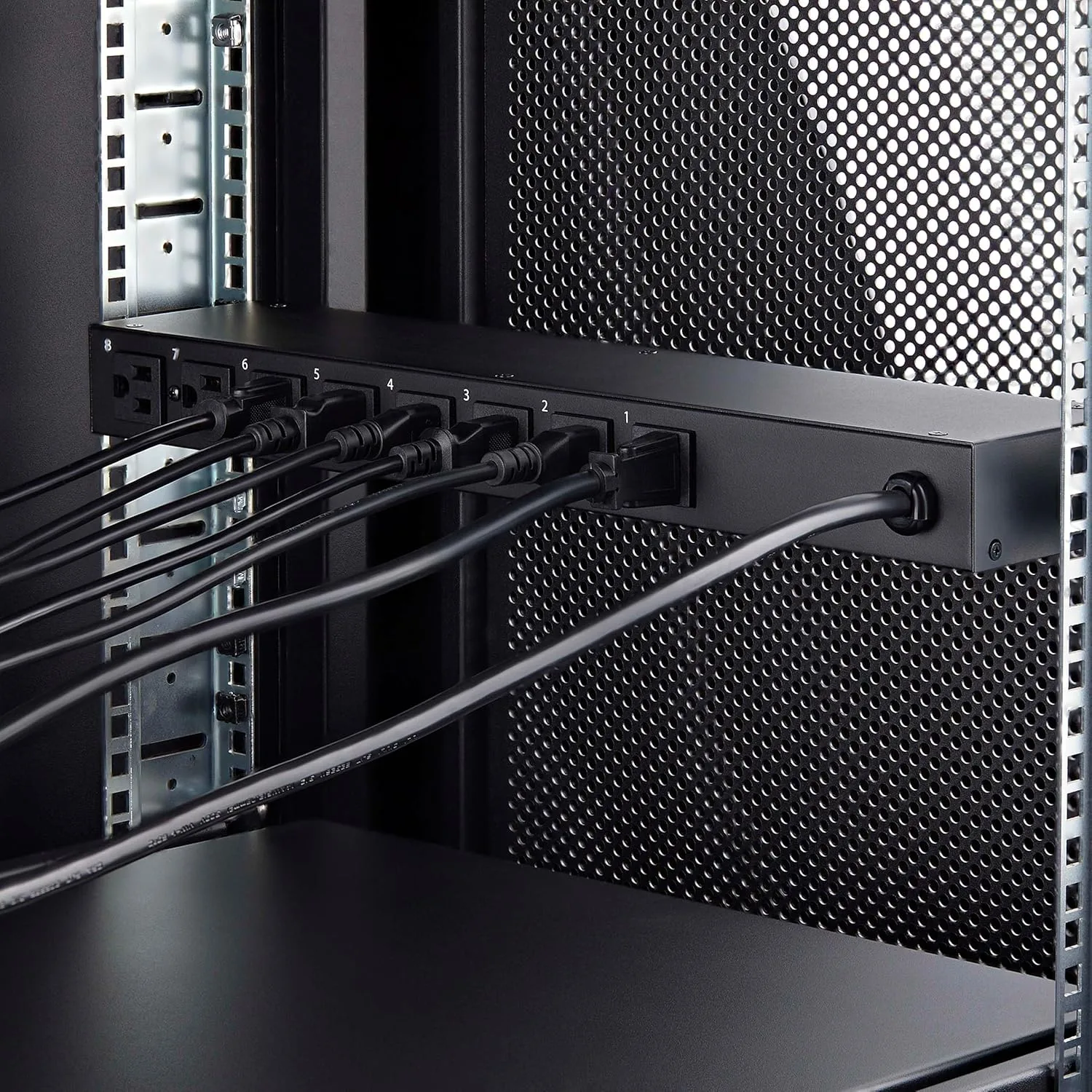 StarTech.com 8-Outlet Horizontal Rack Mount PDU, 1U Power Strip, Outlet On/Off Switches, 15A Breaker