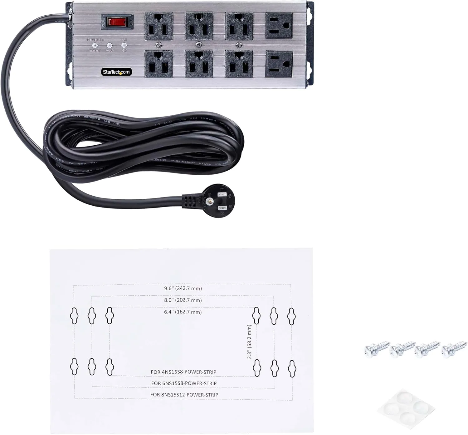 StarTech.com Industrial Power Strip PDU 125V/15A with EMI/RFI Isolation and Surge Protection