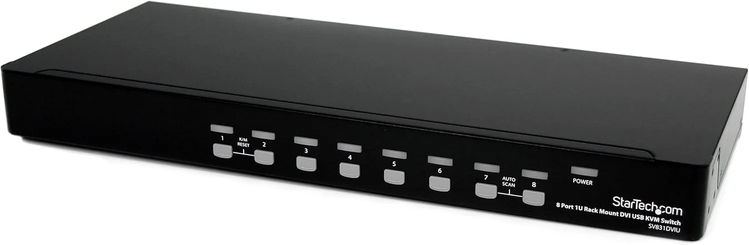 StarTech.com 8 Port 1U Rackmount DVI USB KVM Switch (SV831DVIU)
