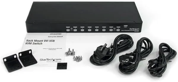 StarTech.com 8 Port 1U Rackmount DVI USB KVM Switch (SV831DVIU)