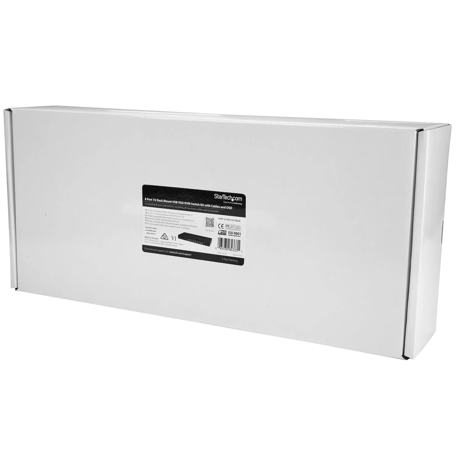 StarTech.com 8 Port 1U Rackmount USB VGA KVM Switch with OSD