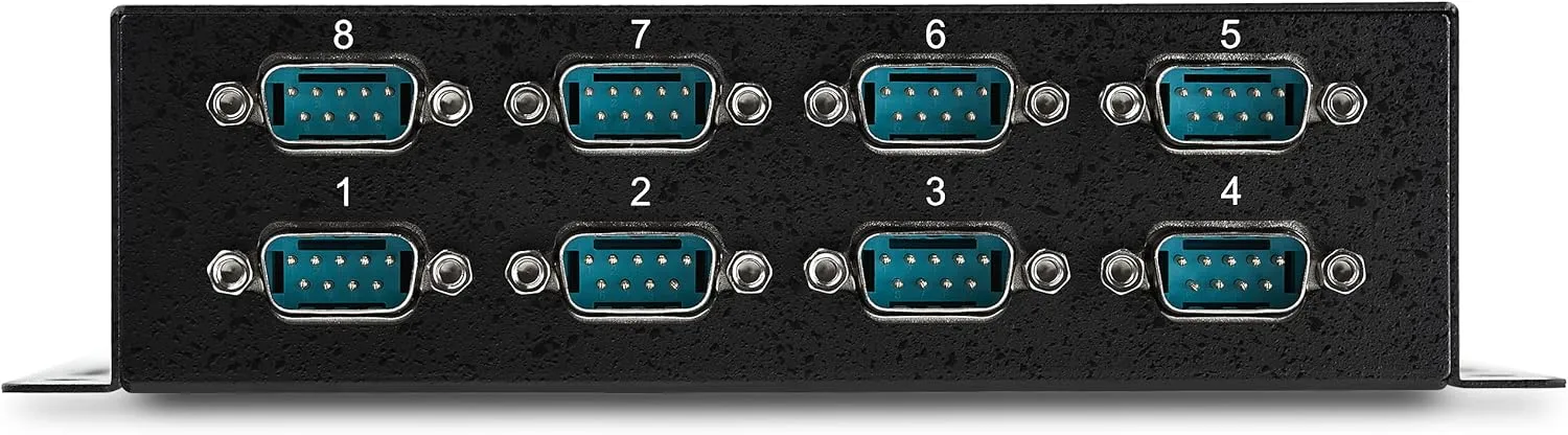 StarTech.com 8 Port USB to Serial RS232 Adapter - Wall Mount - Din Rail - COM Port Retention - FTDI USB to DB9 RS232 Hub
