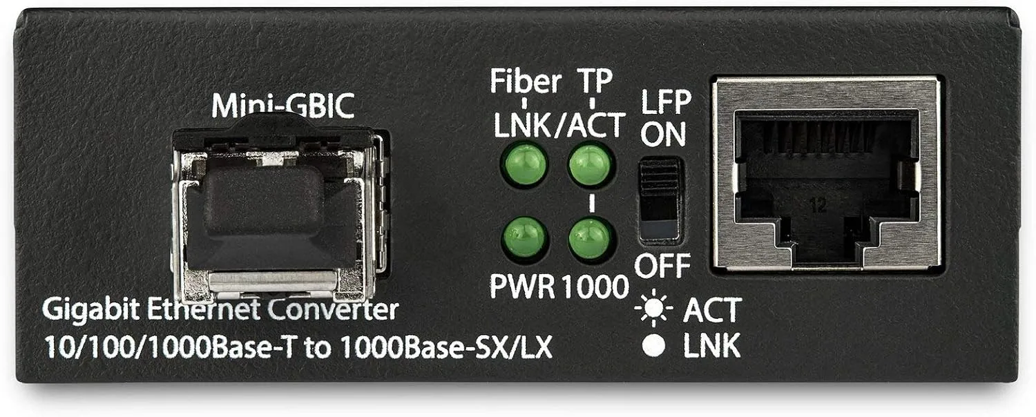 StarTech.com Gigabit Ethernet Fiber Media Converter - Compact - 850nm MM LC - 550m - With MM SFP Transceiver - MCM1110MMLC