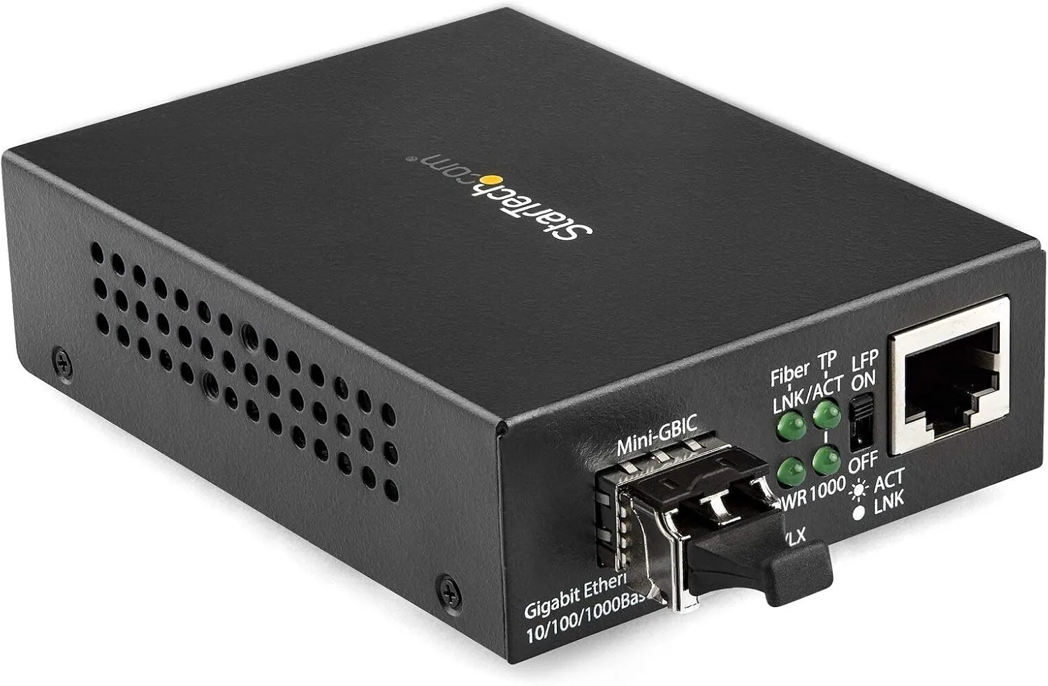 StarTech.com Gigabit Ethernet Fiber Media Converter - Compact - 850nm MM LC - 550m - With MM SFP Transceiver - MCM1110MMLC