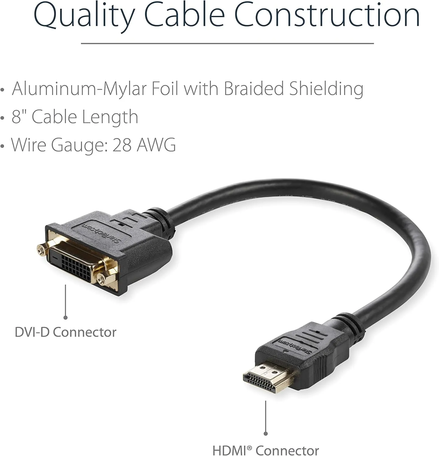 StarTech.com 8in HDMI to DVI-D Video Cable Adapter