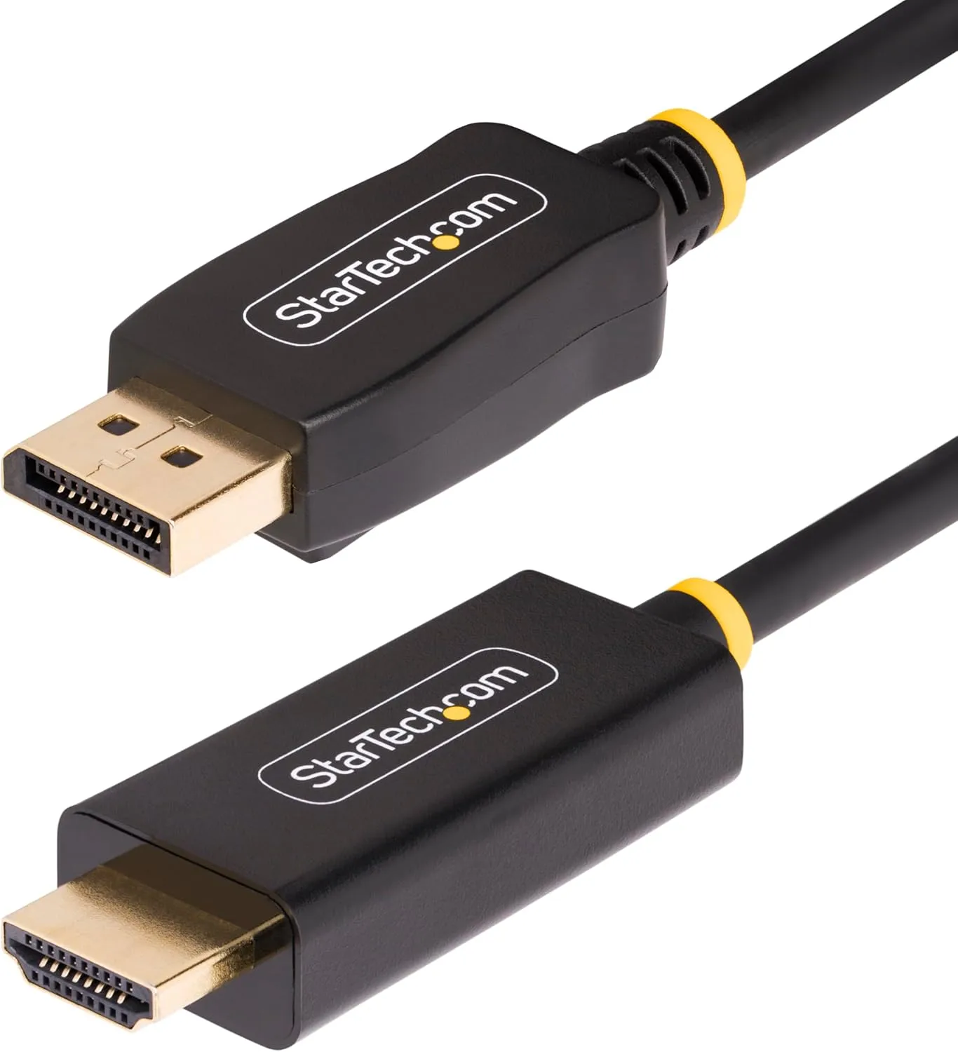StarTech.com 6.6ft (2m) DisplayPort to HDMI Adapter Cable, 4K 60Hz with HDR, DP to HDMI 2.0b Cable, Active Video Converter