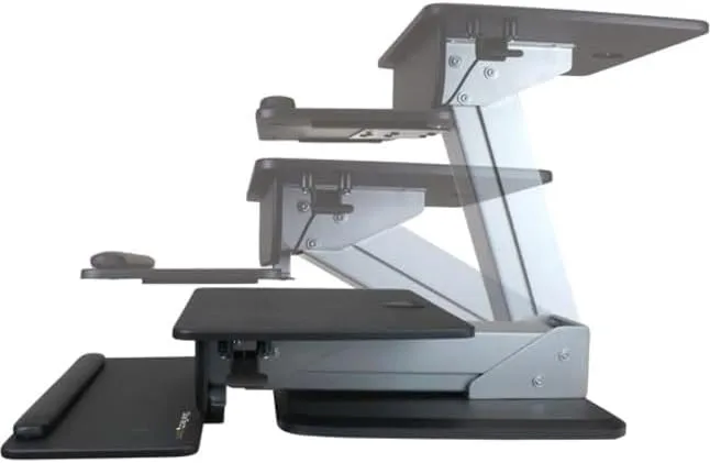 StarTech.com Sit-to-Stand Desk Converter - Height Adjustable Desktop Riser, Black