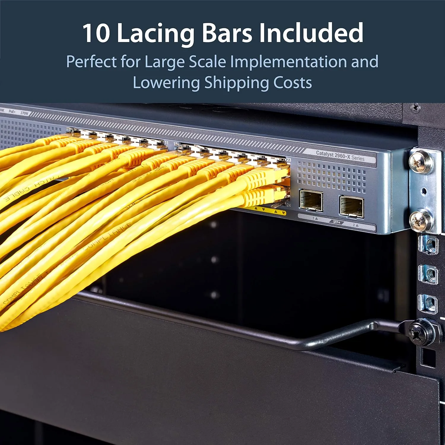 StarTech.com 1U Horizontal Cable Lacing Bar for 19in Racks