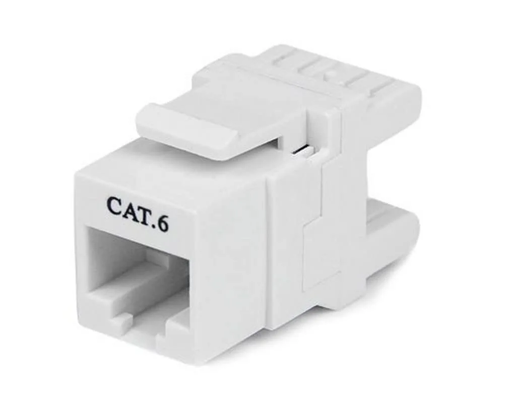 StarTech.com 180 Degree Cat 6 Keystone Jack - RJ45 Ethernet Cat6 Wall Jack White - 110 Type