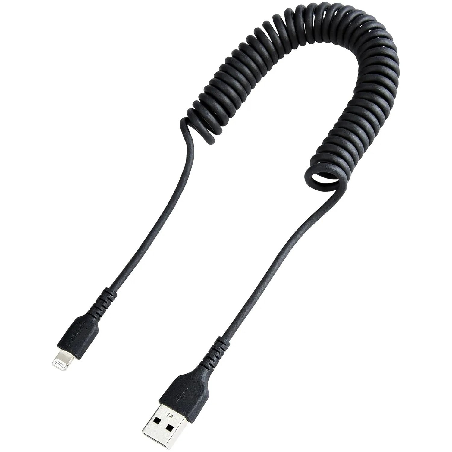 StarTech.com Coiled USB-A to Lightning Cable, MFi Certified, Durable TPE Jacket, Aramid Fiber Reinforced