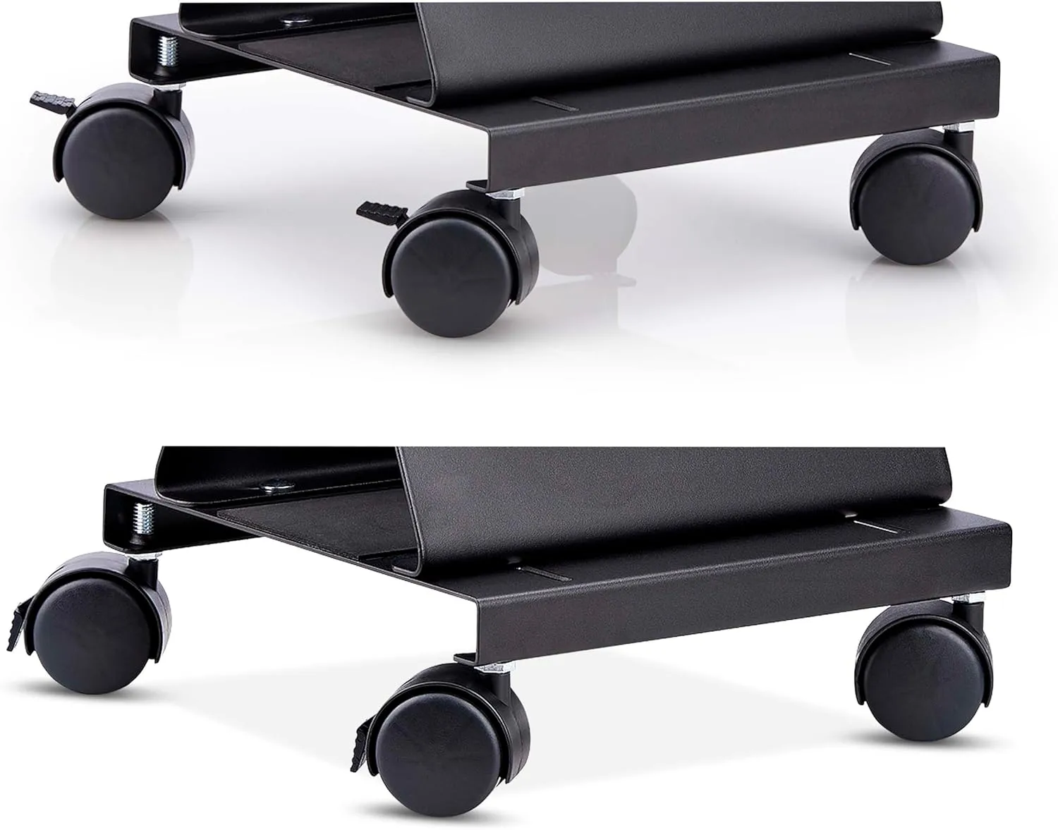 StarTech.com Computer Tower Cart, Rolling Mobile CPU Caddy on Wheels, Max Load 46.3lb/21kg, Adjustable Desktop Case Mount