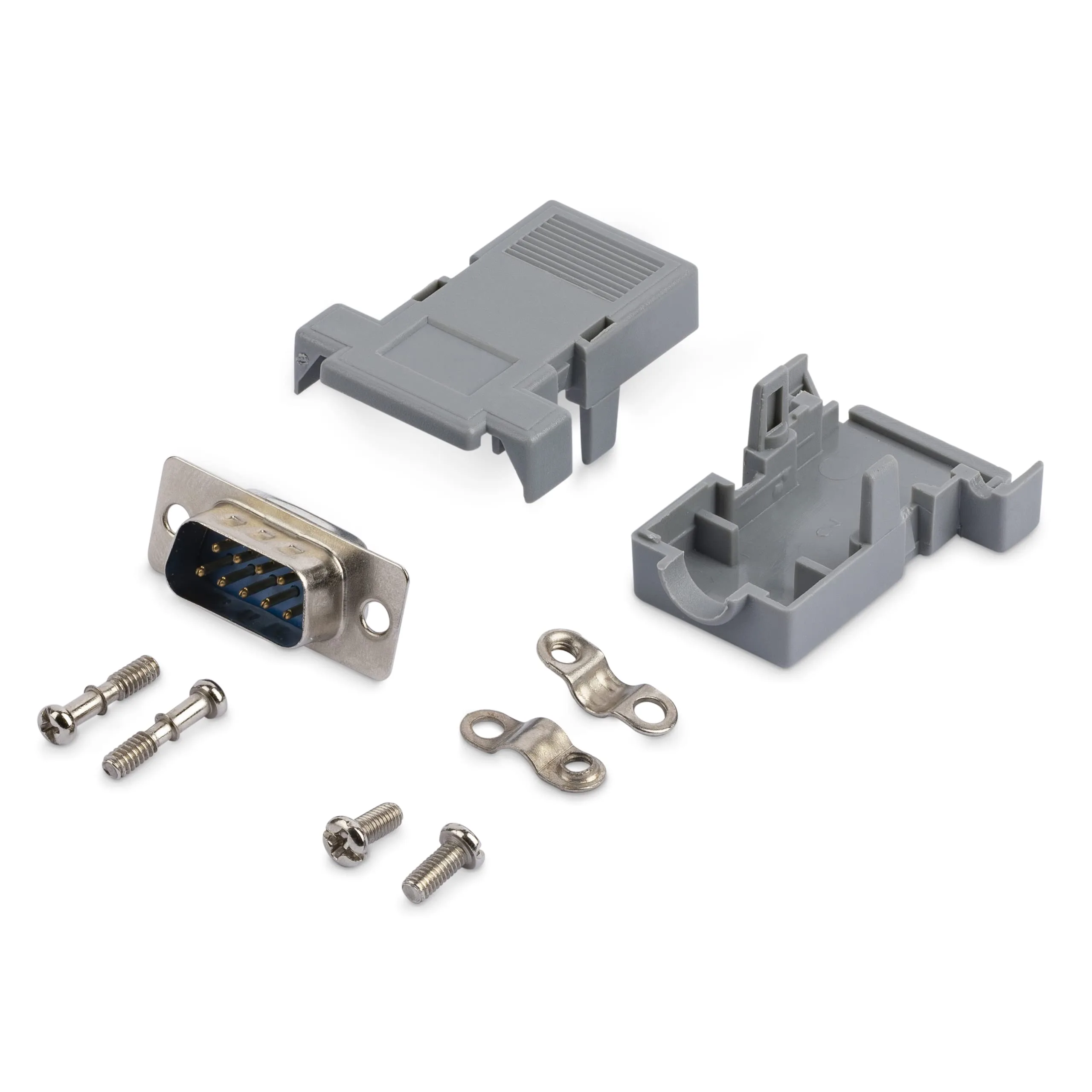 StarTech.com Assembled DB9 Male Solder D-SUB Connector with Plastic Backshell (C9PSM) 1 Count (Pack of 1) Male