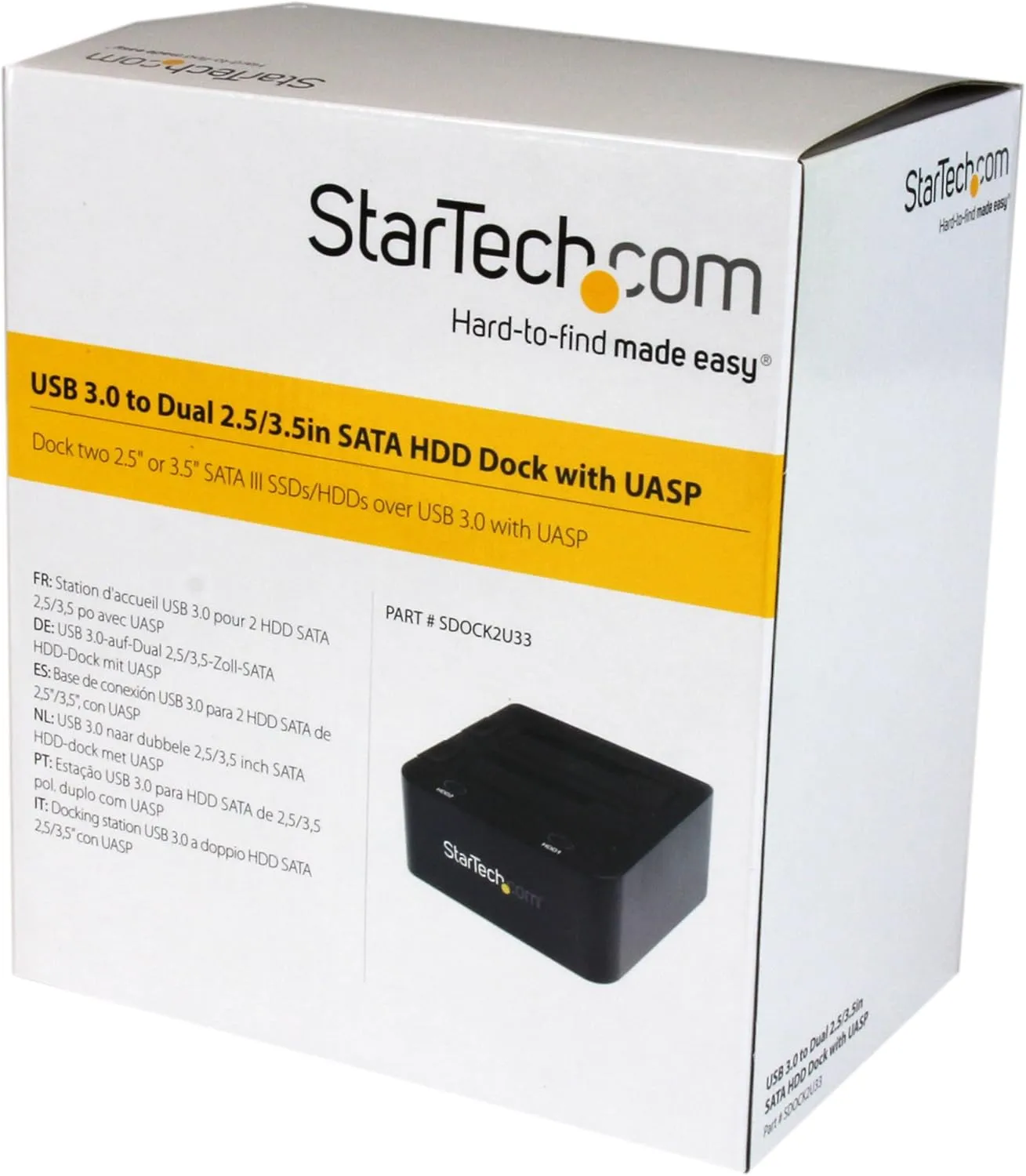 StarTech.com Dual-Bay USB 3.0 to SATA Hard Drive Docking Station SDOCK2U33 (Black)