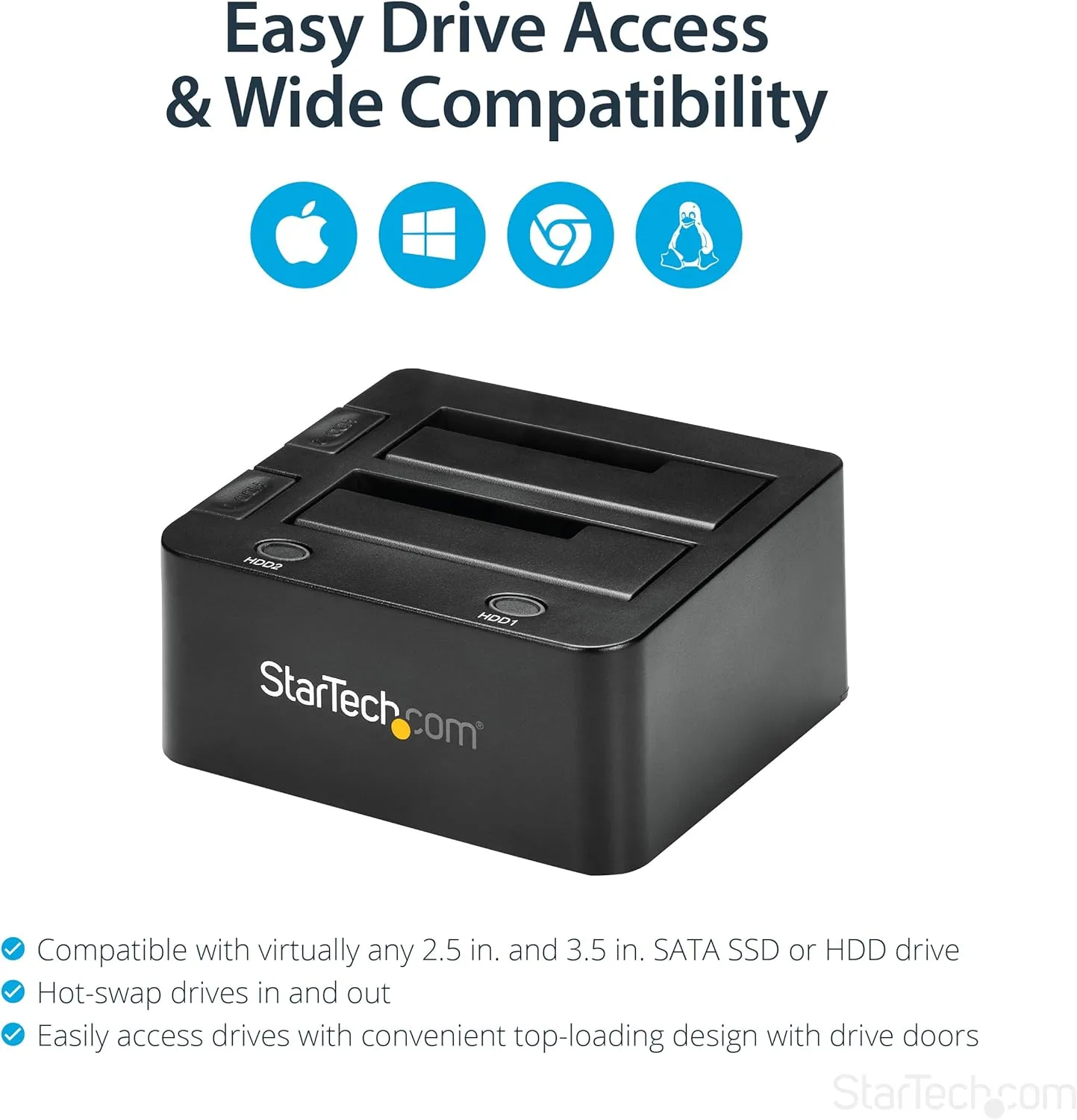 StarTech.com Dual-Bay USB 3.0 to SATA Hard Drive Docking Station SDOCK2U33 (Black)
