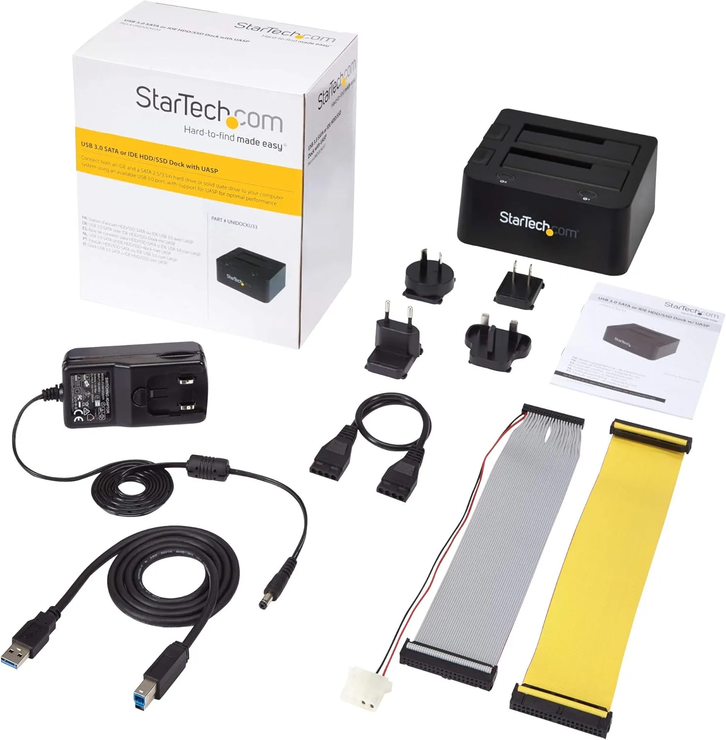 StarTech.com Dual-Bay USB 3.0 to SATA & IDE Hard Drive Docking Station (UNIDOCKU33)