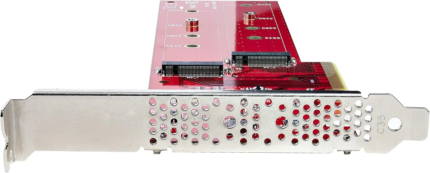 StarTech Dual M.2 PCIe SSD Adapter Card, PCIe 4.0, Dual NVMe/AHCI