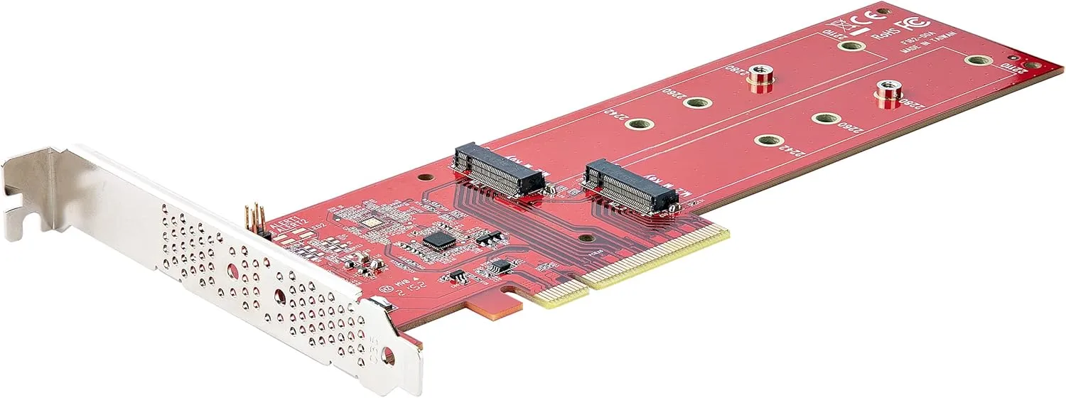 StarTech Dual M.2 PCIe SSD Adapter Card, PCIe 4.0, Dual NVMe/AHCI