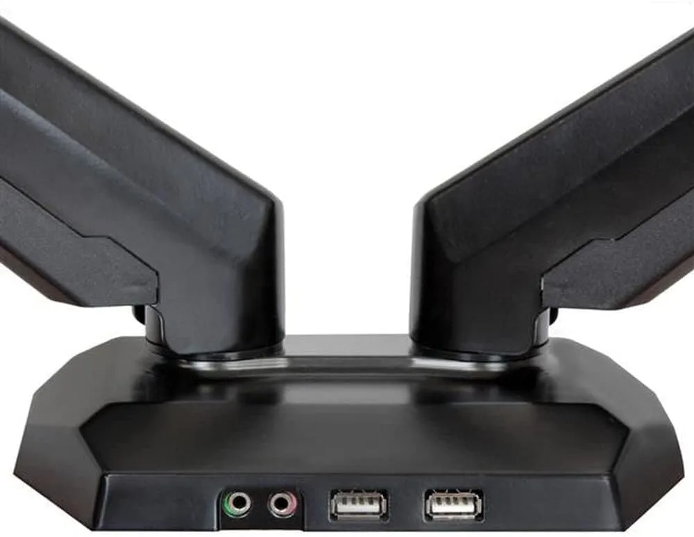 StarTech.com Desk Mount Dual Monitor Arm with USB/Audio, Desk Clamp Ergonomic VESA Mount for up to 32" (17.6lb/8kg) Displays
