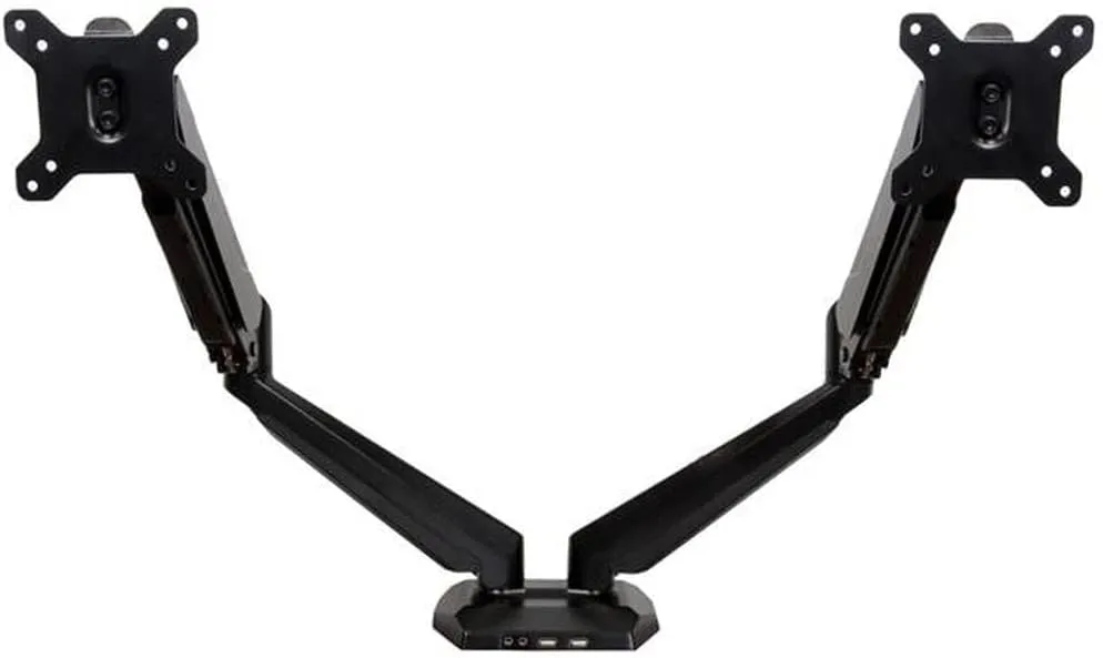 StarTech.com Desk Mount Dual Monitor Arm with USB/Audio, Desk Clamp Ergonomic VESA Mount for up to 32" (17.6lb/8kg) Displays