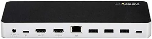 StarTech.com Dual Monitor USB C Docking Station with 60W Power Delivery for Windows Laptops - USB C to HDMI or DVI Dock