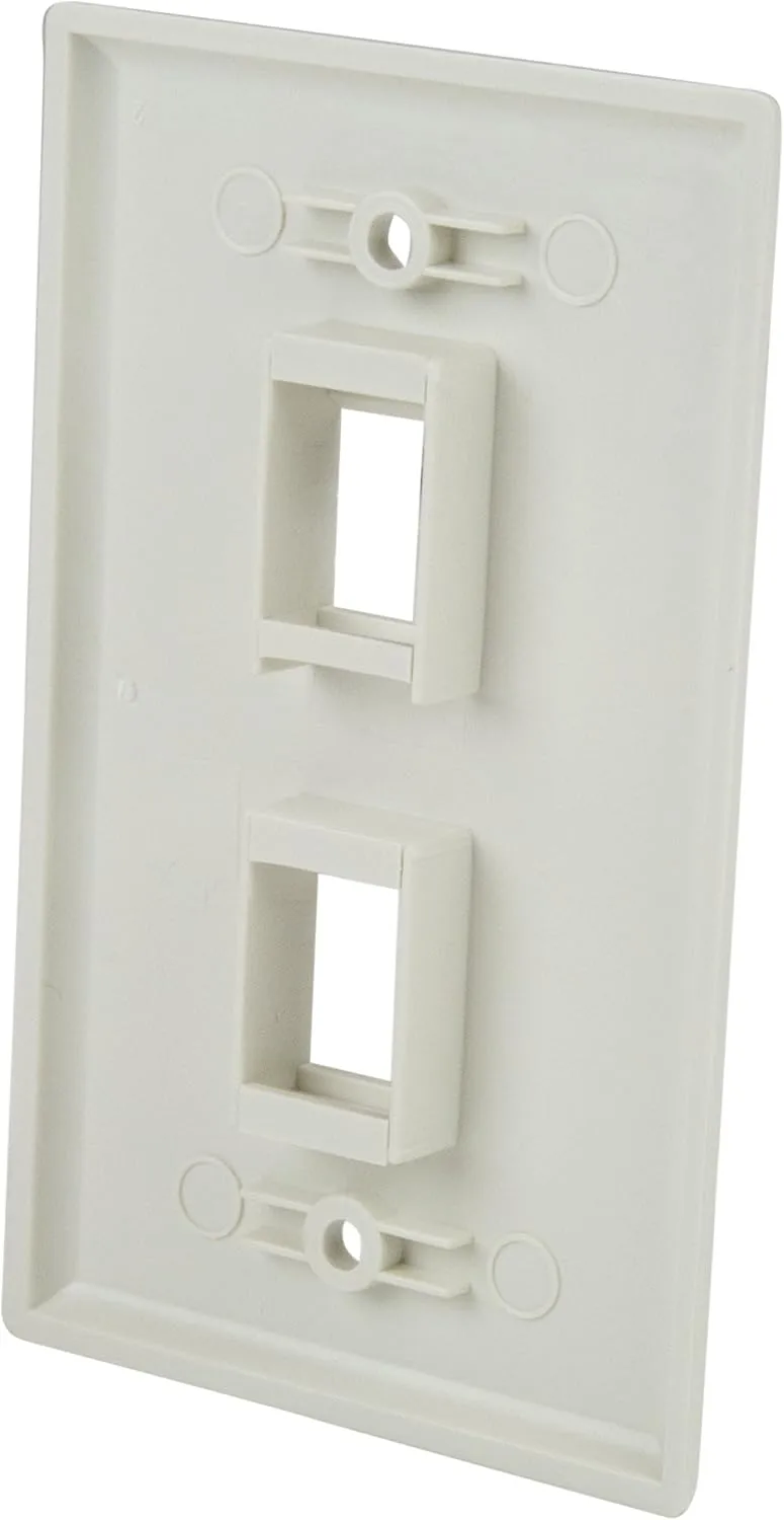 StarTech.com Dual Outlet RJ45 Universal Wall Plate White - PLATE2WH