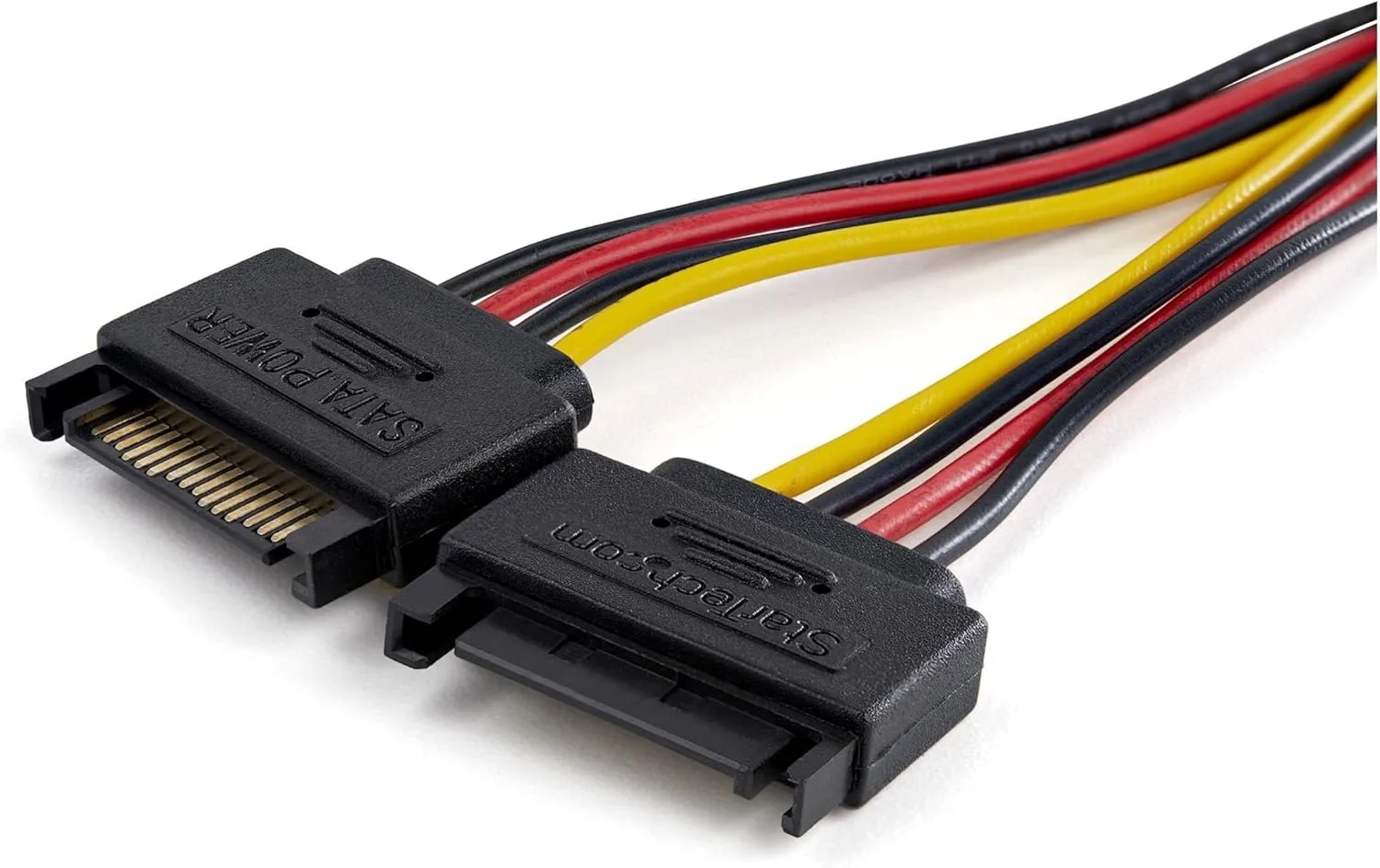 StarTech.com Dual SATA to LP4 Power Doubler Cable Adapter 2 SATA to 4 Pin LP4 Internal PC Peripheral Power Supply Connector