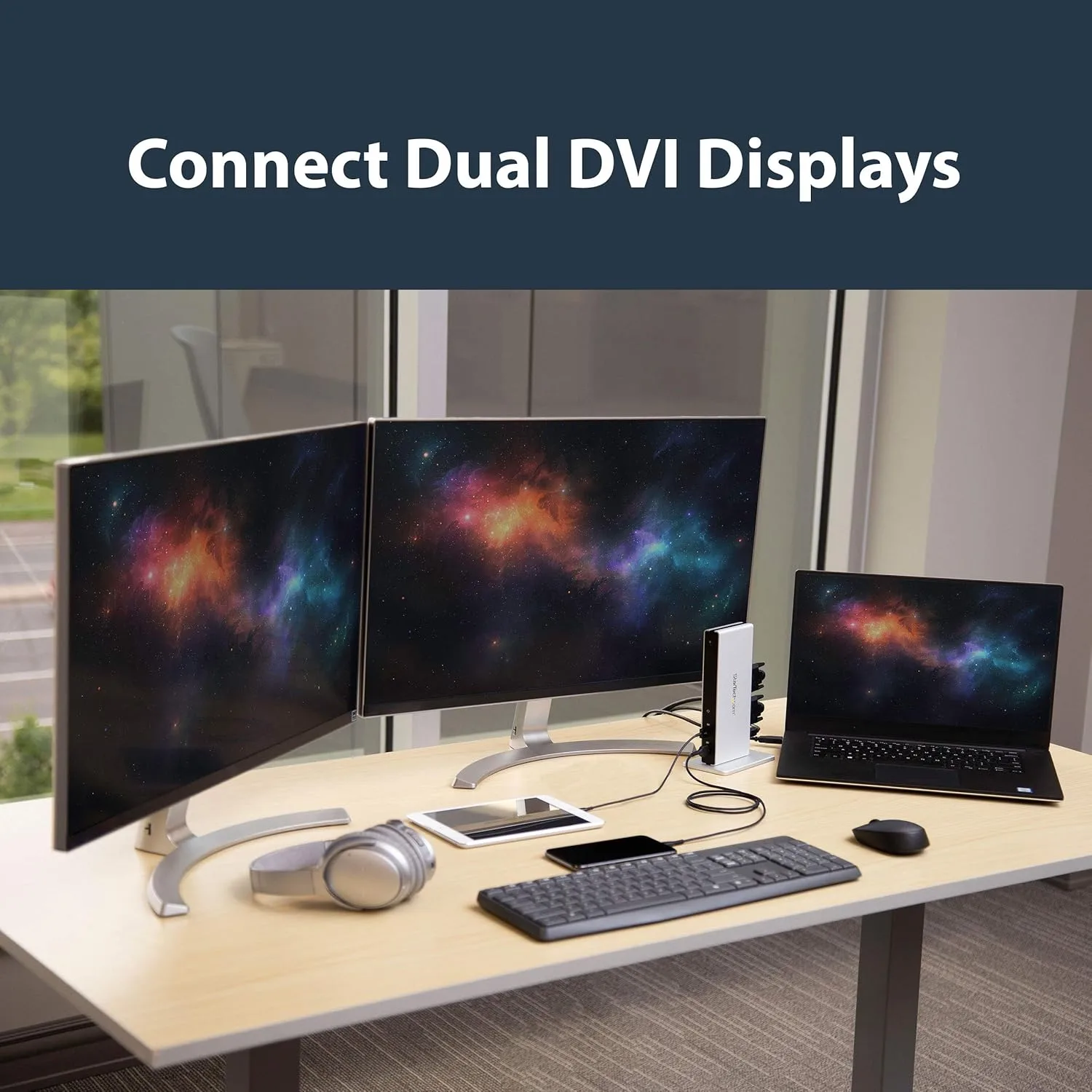 StarTech.com Dual Monitor USB 3.0 Docking Station w/ DVI to VGA & HDMI Adapters
