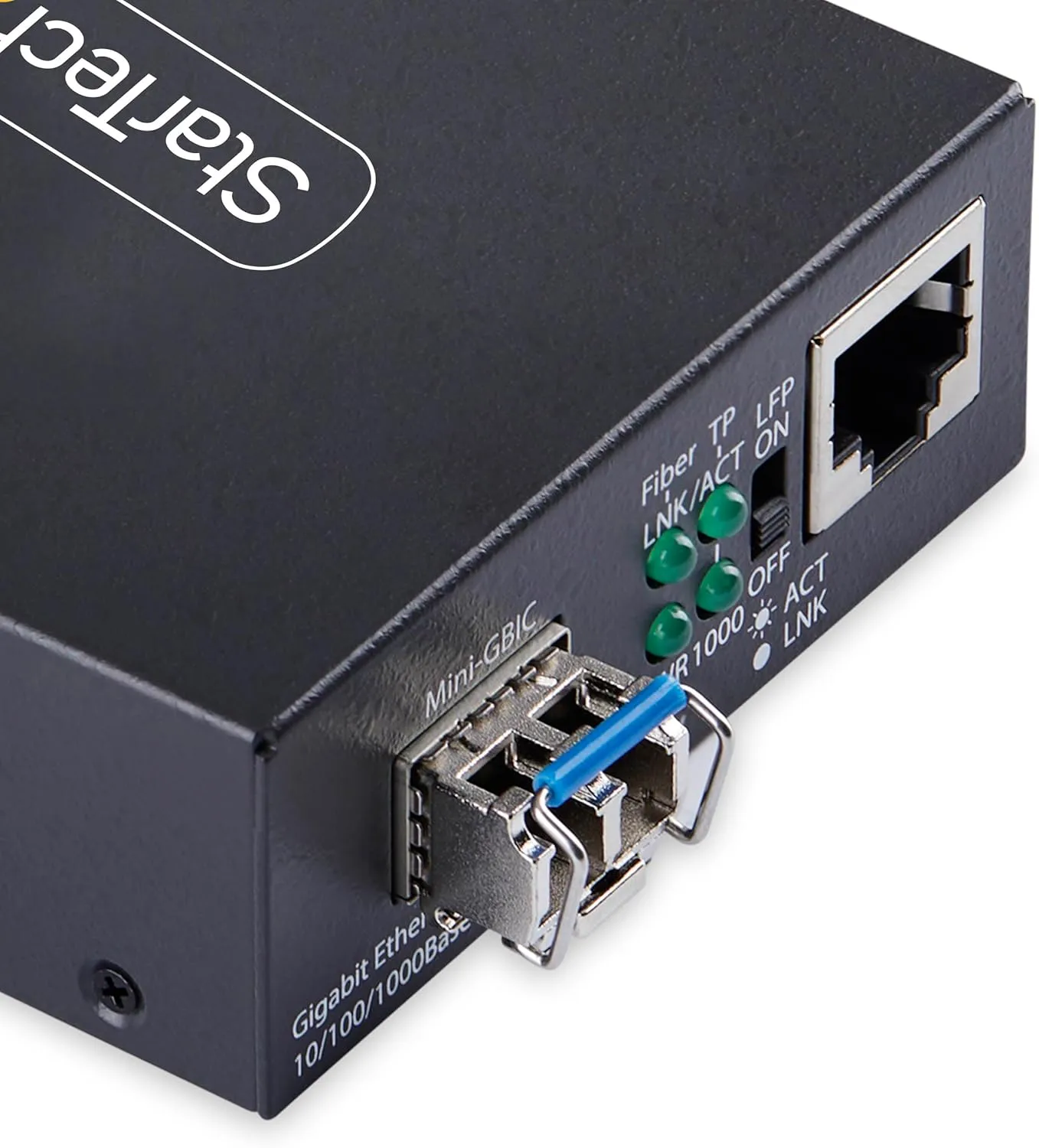 StarTech.com Gigabit Singlemode (SM) LC Fiber Media Converter, 10/100/1000 Mbps, 40km, RJ45 to LC, Full Metal, TAA Compliant